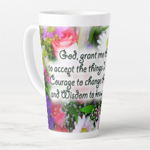 Caneca De Café Latte Serenity Prayer em Buquê