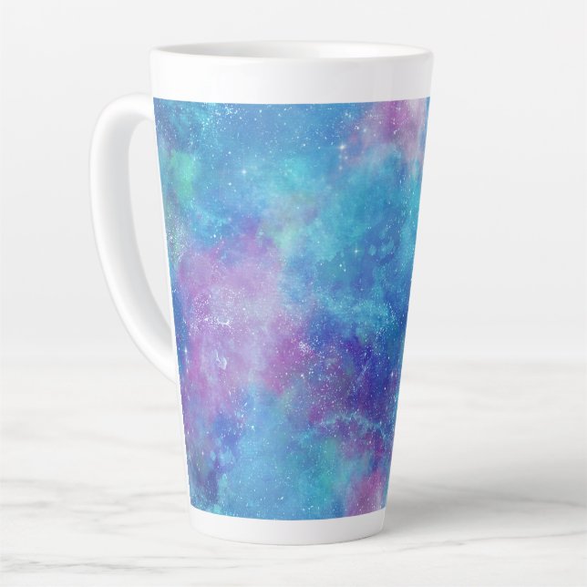 Caneca De Café Latte Série Desenho Galáxia Pintada 3 (Ângulo esquerdo)