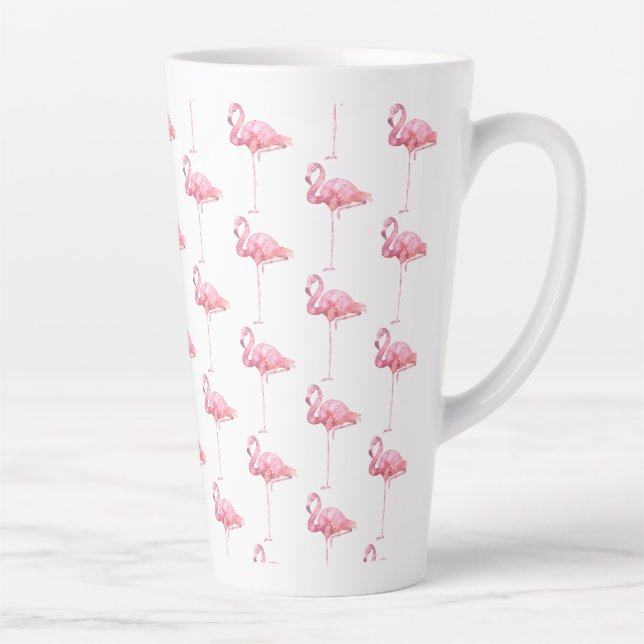 Caneca De Café Latte Série Flamingo Ternura Design 1 (Direita)