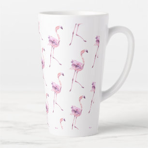 Caneca De Café Latte Série Flamingo Ternura Design 5 