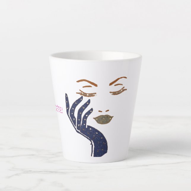 CANECA DE CAFÉ LATTE SÉRIE KEEP IT CUTE - AZUL MARINHO (Frente)