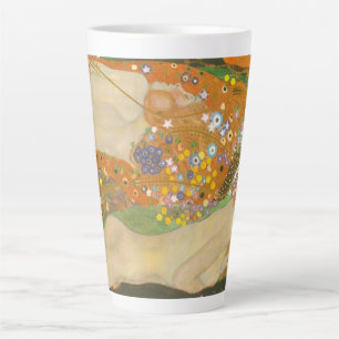 Caneca De Café Latte Serpentes d'água II por Gustav Klimt, Art Nouveau