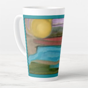 Caneca De Café Latte Serra Sunrise Abstrato Art
