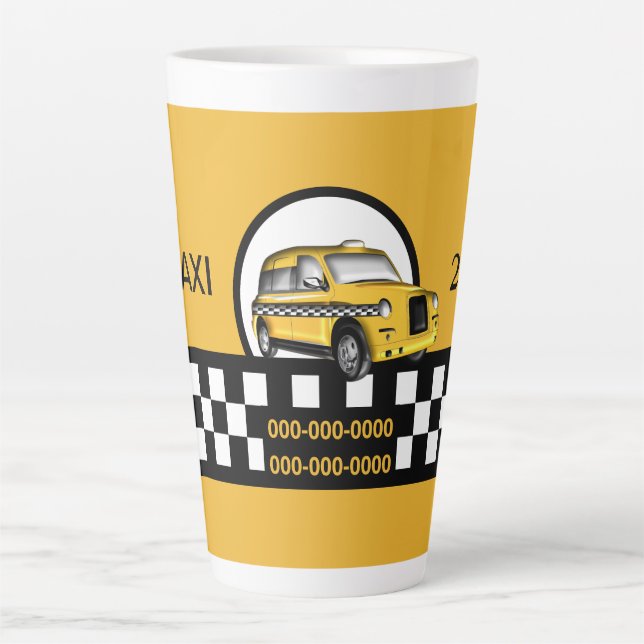 Caneca De Café Latte Serviço de Taxi (Frente)