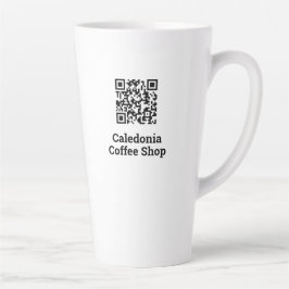 Caneca De Café Latte Seu Design de código QR