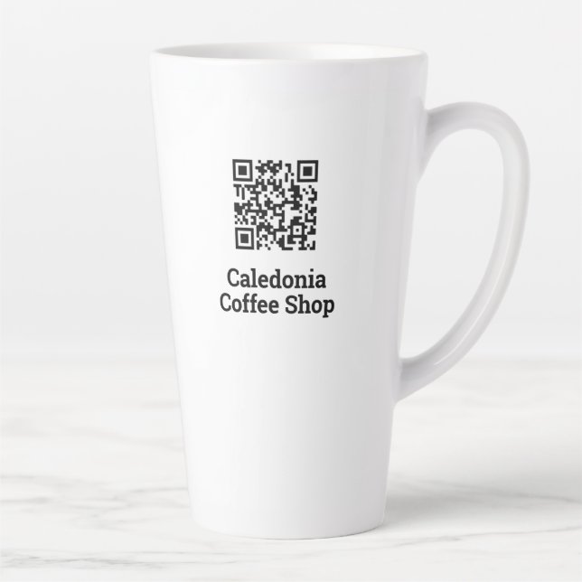 Caneca De Café Latte Seu Design de código QR (Direita)