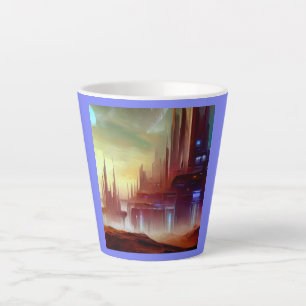 Caneca De Café Latte SF Cidade em um Planeta Estranho 1