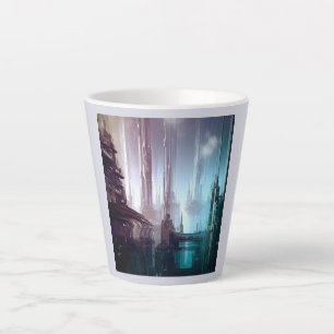 Caneca De Café Latte SF Cidade Futurística 2