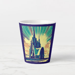 Caneca De Café Latte SF Futurística Igreja 3