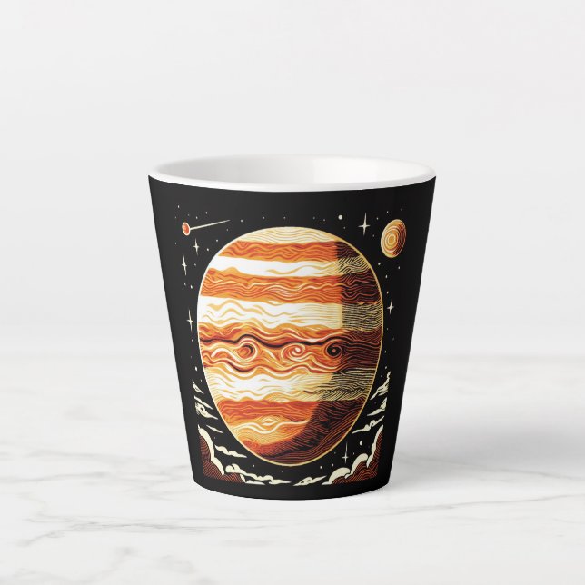 Caneca De Café Latte SF Júpiter Woodcut 3 (Frente)