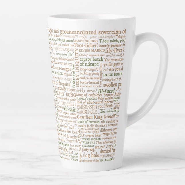Caneca De Café Latte Shakespeare Insults Collection (Direita)