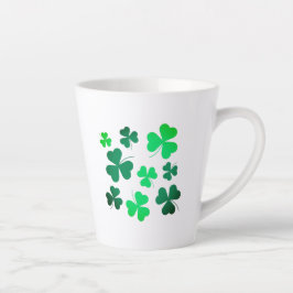 Caneca De Café Latte Shamrock Clover Leaf Ireland Modern Elegant Irland