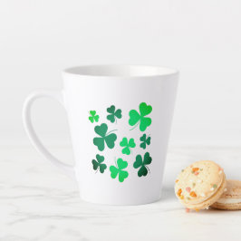 Caneca De Café Latte Shamrock Clover Leaf Ireland Modern Elegant Irland