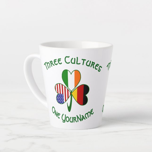 Caneca De Café Latte Shamrock Irlandês Irlandês Personalizado Pequeno (Ângulo esquerdo)