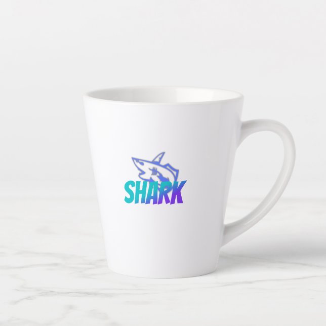 Caneca De Café Latte Shark  | Bold Ocean Predator Design for Gym & Gift (Direita)