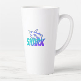 Caneca De Café Latte Shark | Bold Ocean Predator Design for Gym & Gift