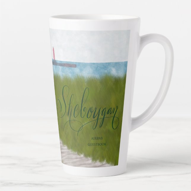 Caneca De Café Latte Sheboygan, Wisconsin (matching journal available) (Direita)