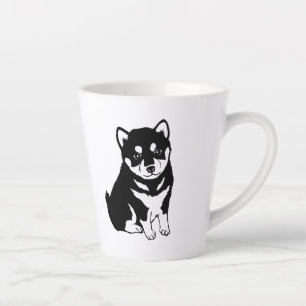 Caneca De Café Latte Shiba Inu Cuppy Art