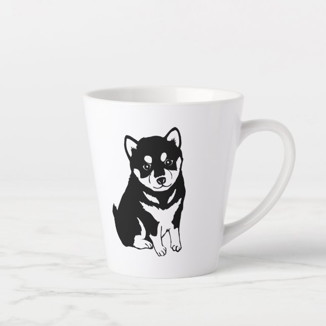 Caneca De Café Latte Shiba Inu Cuppy Art (Direita)
