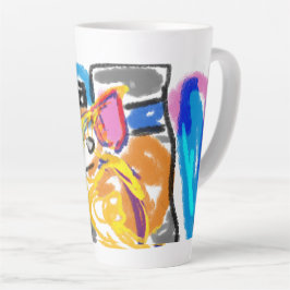 Caneca De Café Latte Shiba Inu na cidade