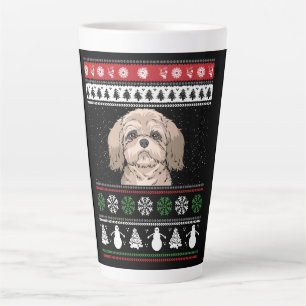 Caneca De Café Latte Shih Tzu Christmas