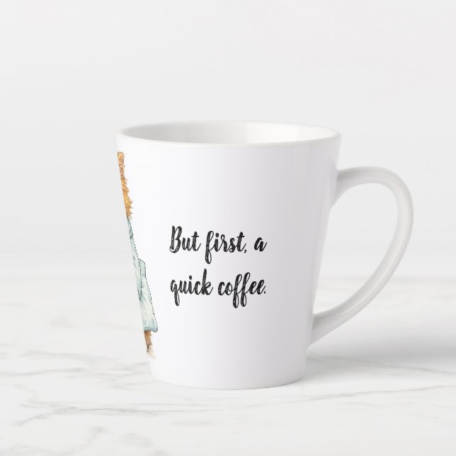 Caneca De Café Latte Si Hay Que Triunfar Grumpy Orange Cat Custom Quote (Direita)