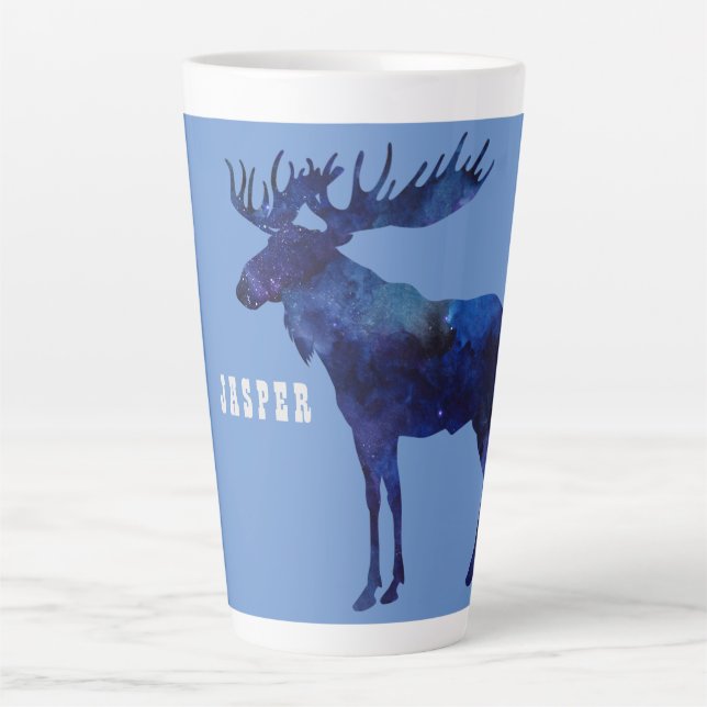 Caneca De Café Latte Silhouette Celestial Moose (Frente)