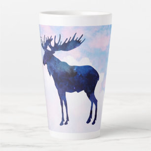 Caneca De Café Latte Silhueta azul celestial
