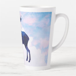 Caneca De Café Latte Silhueta azul celestial