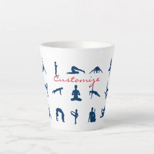 Caneca De Café Latte Silhueta de Poses de Yoga Thunder_Cove