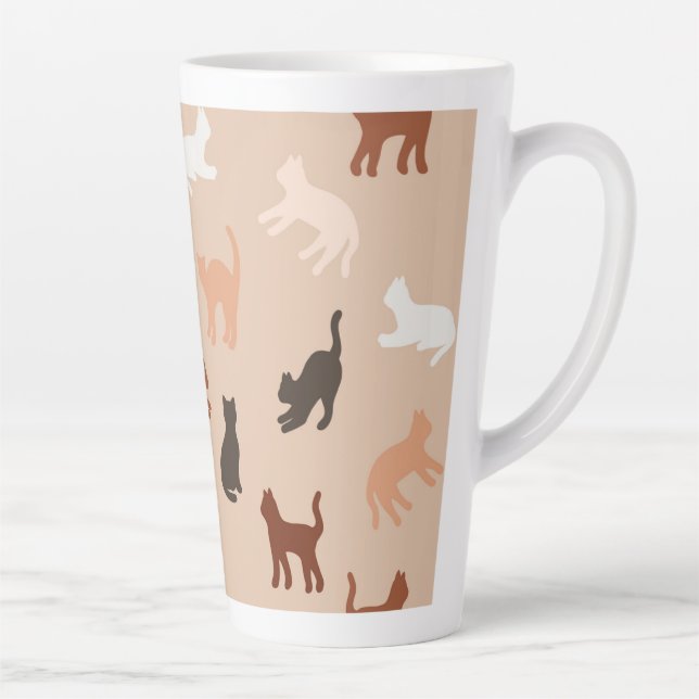 Caneca De Café Latte Silhute de gato (Direita)