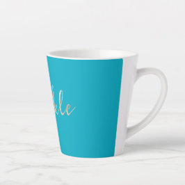 Caneca De Café Latte Silver Sparkle Bright Aqua Azul