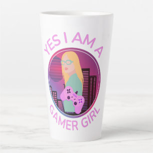 CANECA DE CAFÉ LATTE SIM EU SOU UMA GAROTA GAMER