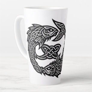 Caneca De Café Latte Símbolo Celta de Correntes Gêmeas de Peixes Burn