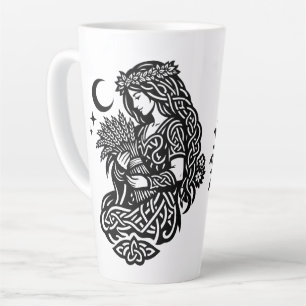 Caneca De Café Latte Símbolo da Donzela de Virgem — Tatuagem do Zodíaco