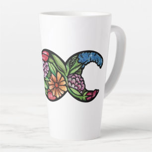 Caneca De Café Latte Símbolo da Tríplice Lua em Flor