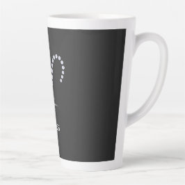Caneca De Café Latte Símbolo de Áries com Diamantes Brilhantes