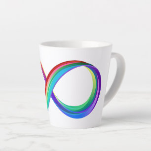 Caneca De Café Latte Símbolo de Infinidade Arco-Íris em Camadas