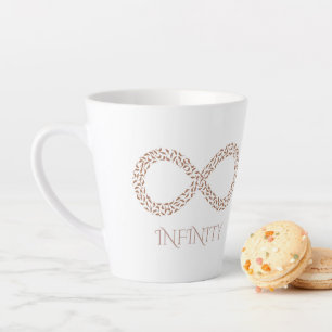 Caneca De Café Latte Símbolo de Infinito de Folha Minimalista Elegante