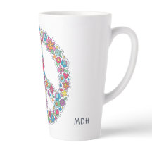 Símbolo de Paz da Flor do Monograma Personalizado