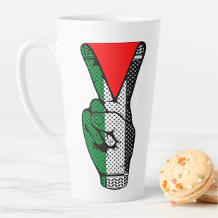 Caneca De Café Latte Símbolo do Triângulo Vermelho da Resistência do Si