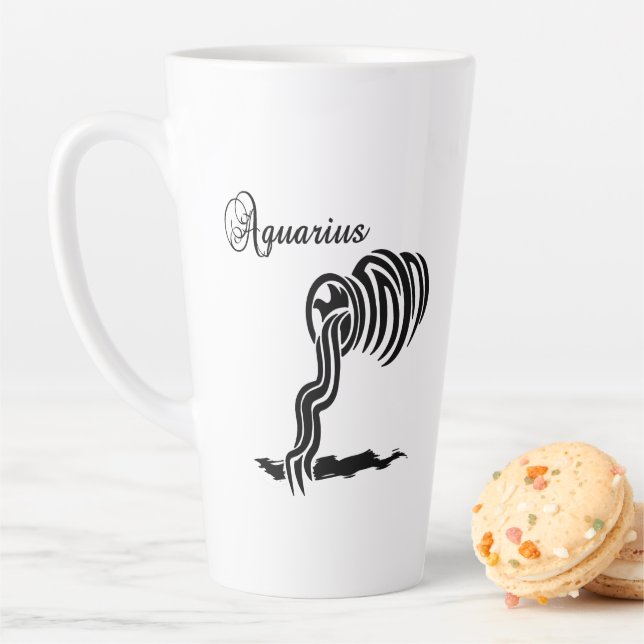 Caneca De Café Latte Símbolo e Símbolo de Aquarius Zodiac (In Situ)
