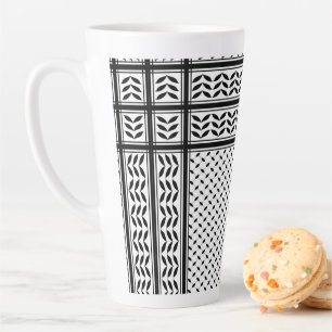 Caneca De Café Latte Símbolo Keffiyeh do Padrão de Resistência Palestin