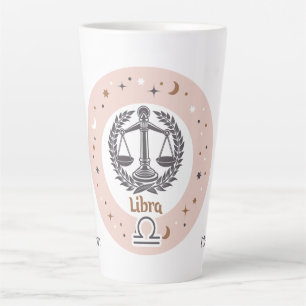 Caneca De Café Latte Símbolo Zodiac de Nome Personalizado Libra