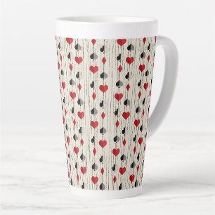 Caneca De Café Latte Símbolos de Cartão de Reprodução de Poker