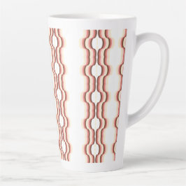 Caneca De Café Latte Simetria de Onda de Pêssego