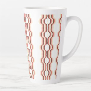 Caneca De Café Latte Simetria de Onda de Pêssego