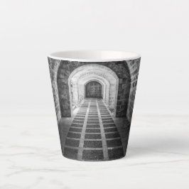 Caneca De Café Latte Simetria em preto e branco