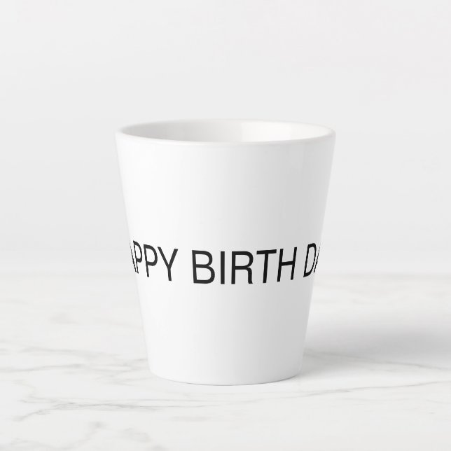 CANECA DE CAFÉ LATTE SIMPLES DIA DE NASCIMENTO FELIZ (Frente)