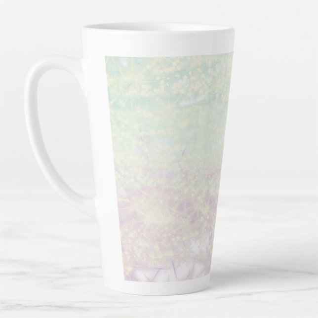 Caneca De Café Latte simples e mínimo adicione a foto do seu monograma  (Esquerda)